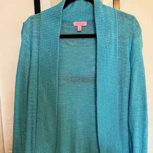 Lilly Pulitzer, Amalie Open Front Cardigan, Size:M, Breakwater Blue